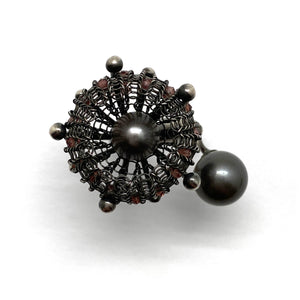 Open Crochet Pearl Ring-Rings-Sowon Joo-Pistachios