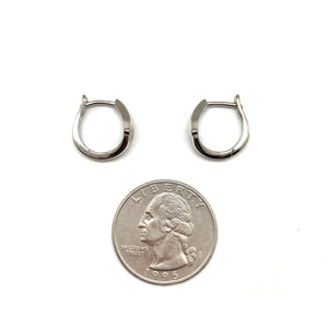 Open Faced CZ Huggie Earrings-Earrings-Olaf Sagner-Pistachios