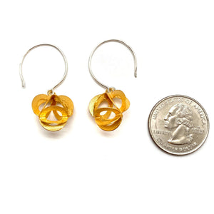 Open Gold Petal Orb Drops-Earrings-Veronika Majewska-Pistachios