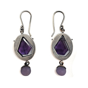 Open Hollow Amethyst Earrings-Earrings-Joanna Gollberg-Pistachios