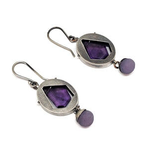 Open Hollow Amethyst Earrings-Earrings-Joanna Gollberg-Pistachios