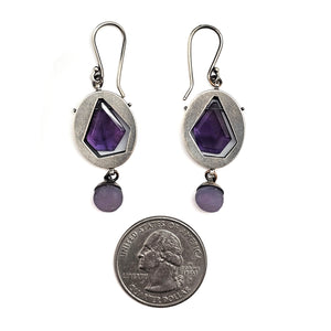Open Hollow Amethyst Earrings-Earrings-Joanna Gollberg-Pistachios