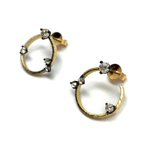 Open Hoop Diamond Earrings