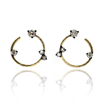 Open Hoop Diamond Earrings