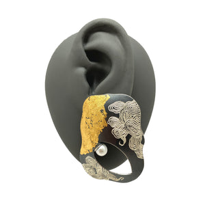 Open Pearl Earrings-Earrings-So Young Park-Pistachios