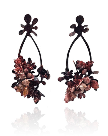 Open Pink Floral Earrings