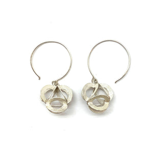 Open Silver Petal Orb Drops-Earrings-Veronika Majewska-Pistachios