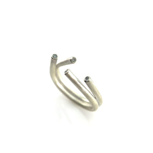 Open Sterling Silver Ring-Rings-Veronika Majewska-6.5-Pistachios