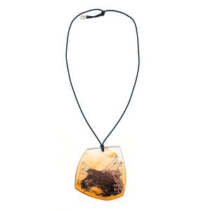 Orange Acrylic & Gallium Necklace-Necklaces-Yookyung Song-Pistachios