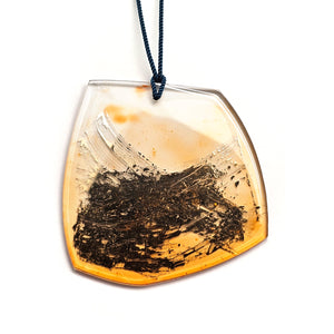 Orange Acrylic & Gallium Necklace-Necklaces-Yookyung Song-Pistachios