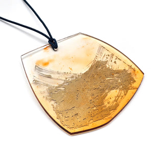 Orange Acrylic & Gallium Necklace-Necklaces-Yookyung Song-Pistachios