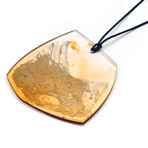 Orange Acrylic & Gallium Necklace-Necklaces-Yookyung Song-Pistachios