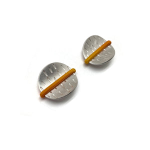 Orange Elastic Sterling Silver Earrings-Earrings-Gilly Langton-Pistachios