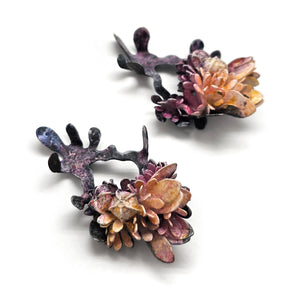 Orange Flora Curiosa Earrings-Earrings-Hanna Liljenberg-Pistachios
