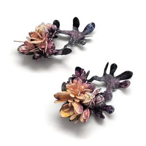 Orange Flora Curiosa Earrings-Earrings-Hanna Liljenberg-Pistachios