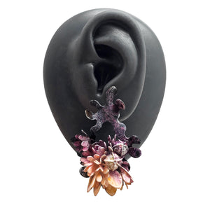 Orange Flora Curiosa Studs-Earrings-Hanna Liljenberg-Pistachios