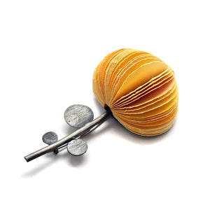 Orange Paper Flower Brooch-Pins-Naoko Yoshizawa-Pistachios