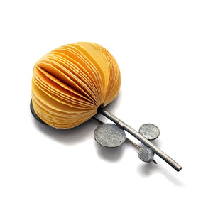 Orange Paper Flower Brooch-Pins-Naoko Yoshizawa-Pistachios