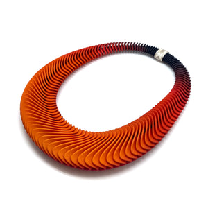 Orange and Black Ripple Necklace-Necklaces-Lynne MacLachlan-Pistachios