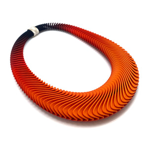 Orange and Black Ripple Necklace-Necklaces-Lynne MacLachlan-Pistachios
