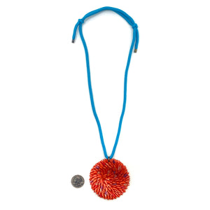 Orange and Blue Aluminum Medallion Necklace-Necklaces-Eunseok Han-Pistachios