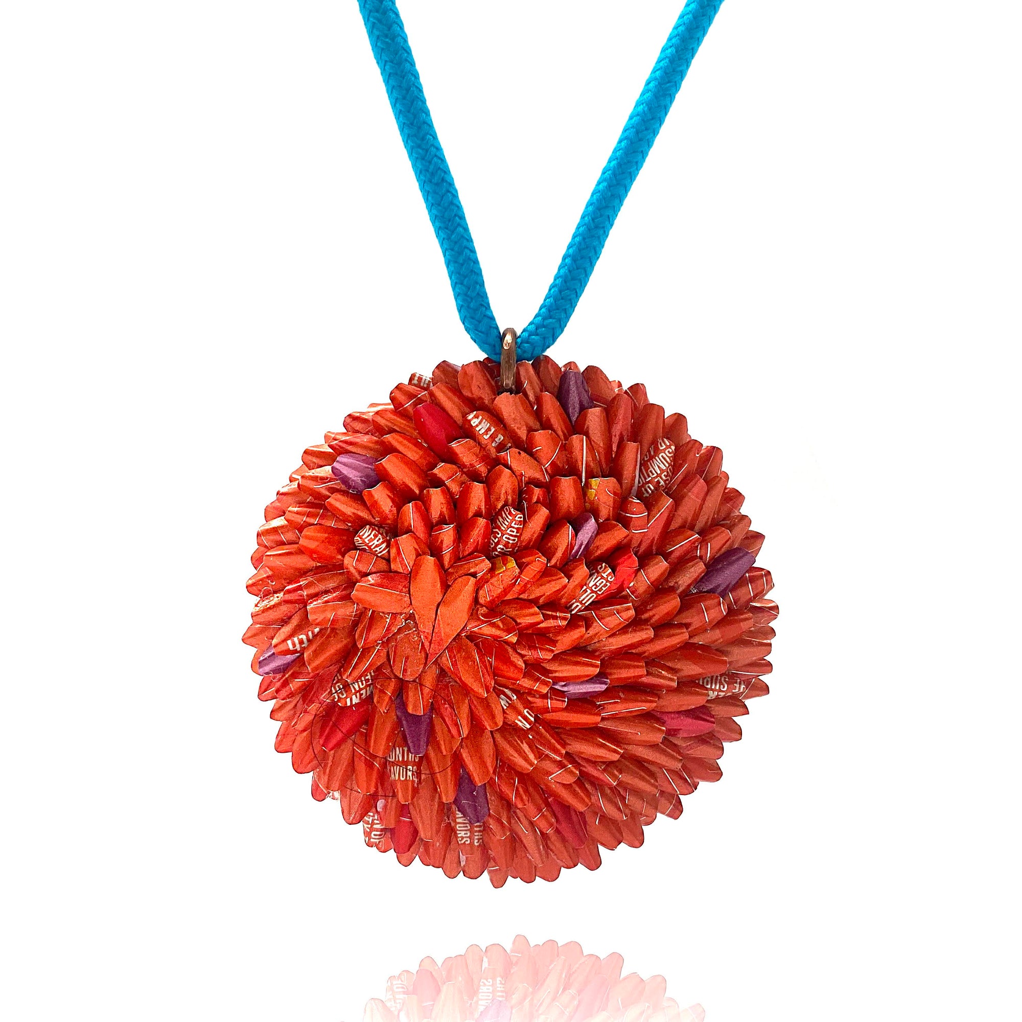 Orange and Blue Aluminum Medallion Necklace-Necklaces-Eunseok Han-Pistachios