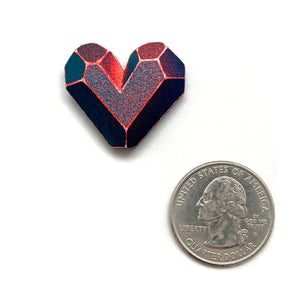 Orange and Blue Heart Pin-Pins-Eva Burton-Pistachios