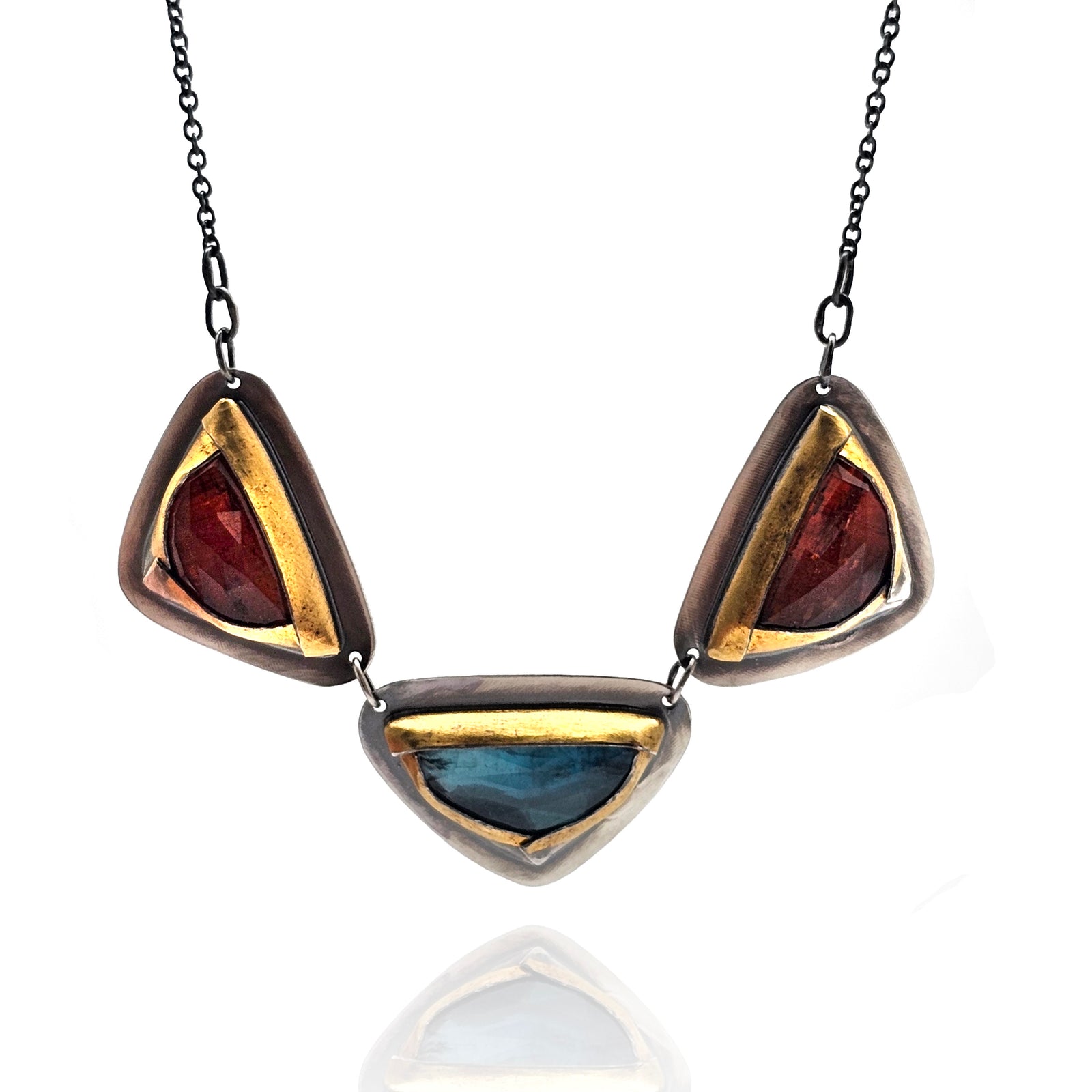 Orange and Blue Kyanite Necklace-Necklaces-Austin Titus-Pistachios