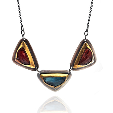 Orange and Blue Kyanite Necklace