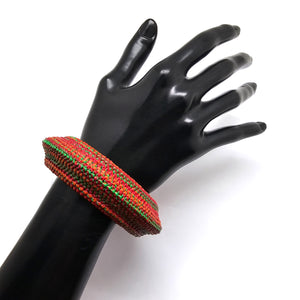 Orange and Green Mock Weave Bracelet-Bracelets-Carina Shoshtary-Pistachios
