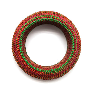 Orange and Green Mock Weave Bracelet-Bracelets-Carina Shoshtary-Pistachios
