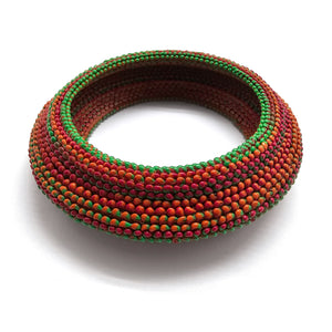 Orange and Green Mock Weave Bracelet-Bracelets-Carina Shoshtary-Pistachios