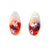Orange and Red Small Oval Earrings-Earrings-Asami Watanabe-Pistachios
