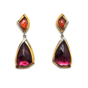 Orange and Wine Tiered Earrings-Earrings-Austin Titus-Pistachios