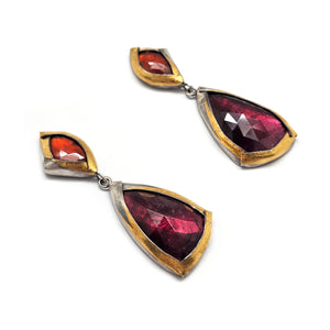 Orange and Wine Tiered Earrings-Earrings-Austin Titus-Pistachios
