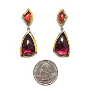 Orange and Wine Tiered Earrings-Earrings-Austin Titus-Pistachios