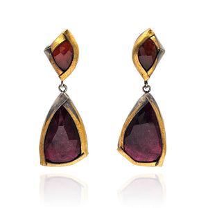 Orange and Wine Tiered Earrings-Earrings-Austin Titus-Pistachios