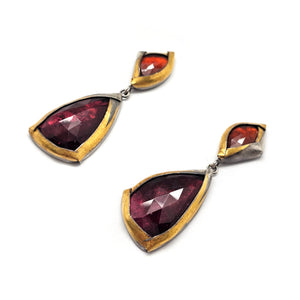 Orange and Wine Tiered Earrings-Earrings-Austin Titus-Pistachios
