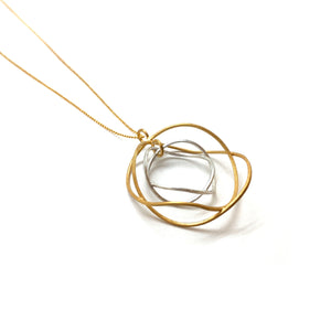 Orbital Hoop Necklace - Gold/Silver-Necklaces-Veronika Majewska-Pistachios