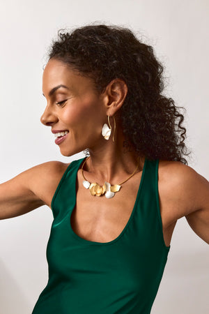 Orchid Collar Necklace-Necklaces-Anna Krol-Pistachios
