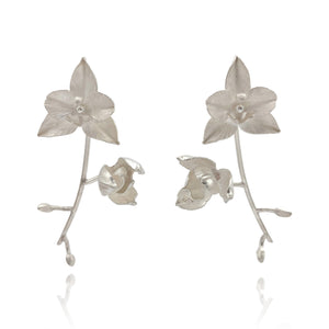 Orchid Earrings with Jackets-Earrings-Huiyu Chiu-Pistachios