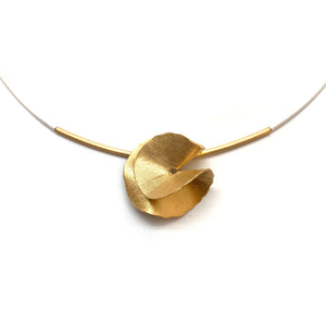 Organic Golden Petal Necklace-Necklaces-Anna Krol-Pistachios