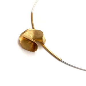 Organic Golden Petal Necklace-Necklaces-Anna Krol-Pistachios