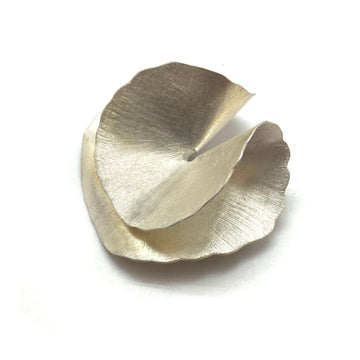 Organic Silver Petal Brooch