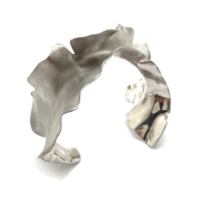 Organic Silver Statement Cuff-Bracelets-Theodora Daraklitsa-Pistachios