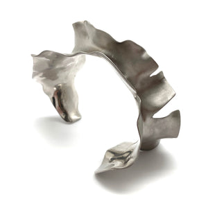 Organic Silver Statement Cuff-Bracelets-Theodora Daraklitsa-Pistachios