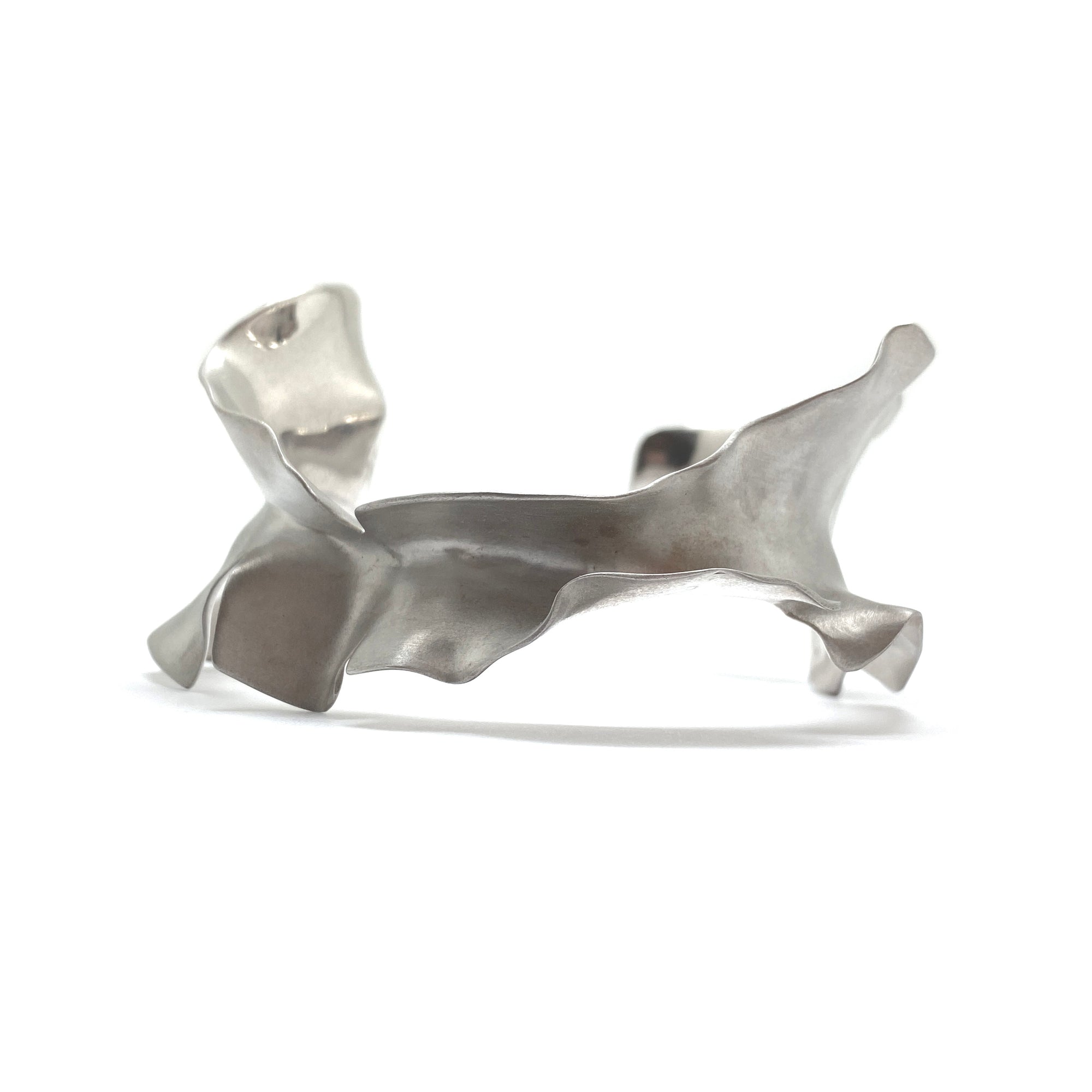 Organic Silver Statement Cuff-Bracelets-Theodora Daraklitsa-Pistachios