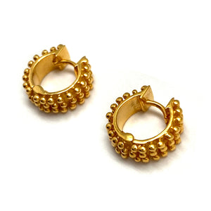 Ornate Gold Vermeil Huggies-Earrings-Erich Durrer-Pistachios