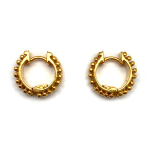 Ornate Gold Vermeil Huggies-Earrings-Erich Durrer-Pistachios