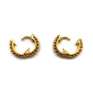 Ornate Gold Vermeil Huggies-Earrings-Erich Durrer-Pistachios